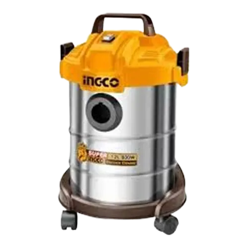 INGCO VC14122 Wet & Dry Vacuum Cleaner with Reusable Dust Bag (Yellow, STEEL), 12 Litre