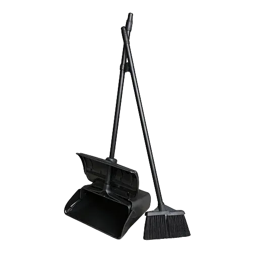 Broom and Dustpan Set with Long Metal Handle