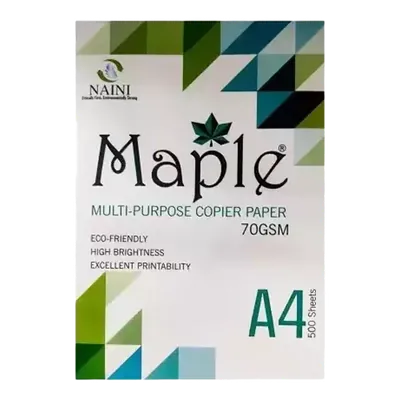 Naini Maple 70 GSM A4 Size Copier Paper 500 Sheets (Pack of 1)