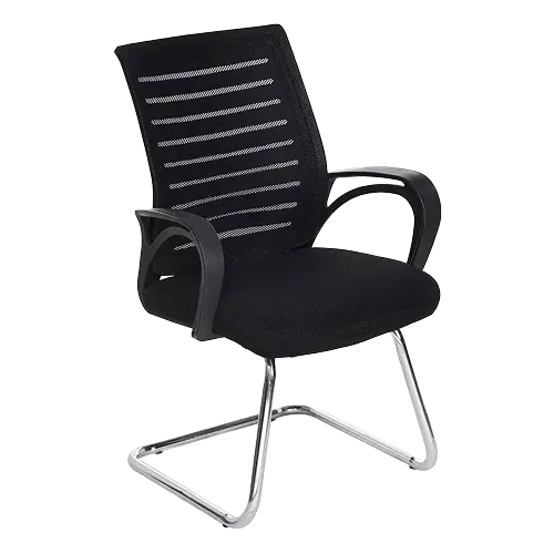 Tulip Black Mid Back Mesh Revolving Ergonomic Chair with Armrest