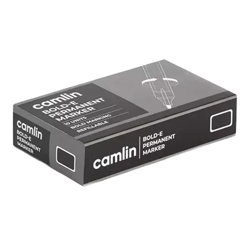 Camlin Bold-E Black Permanent Marker (Pack of 10)