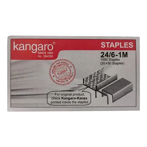 Kangaro Desk Essentials 24/6-1 m Steel Wire Stapler Pins (Pack of 20)
