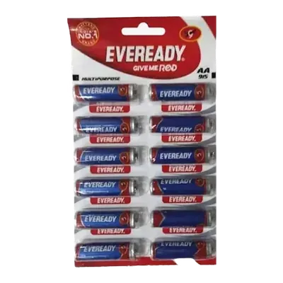Eveready Blue AA Zinc Carbon Batteries (Pack of 12)