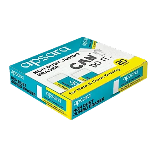 Apsara Non Dust Jumbo Erasers (Pack of 20)