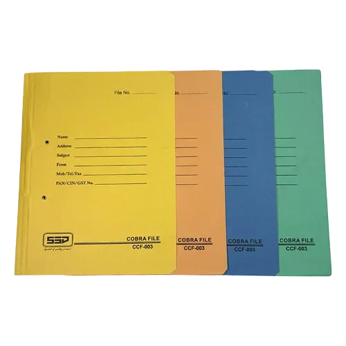 Cobra File (Spring Clip) Assorted Color A4 Size 450 GSM (Pack of 10)