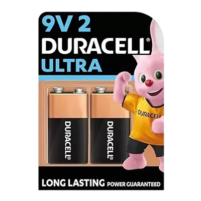 Duracell Ultra 9 V Battery Cell (Pack of 2 x 1)
