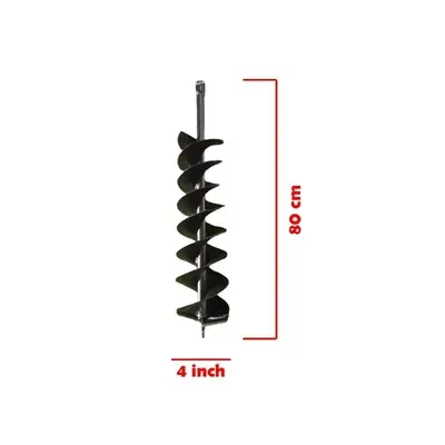ZEYANG 4 Inch (Double Spiral) Auger Bit for 2 Stroke & 4 Stroke For Earth Auger/ Post Hole Digger Machiner, EA-034