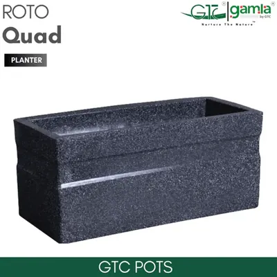 GTC 15 Inch Multi Color Roto Quad Planter Pot for Balcony and Home Decoration, Hotels and Resorts (Color-Grey)