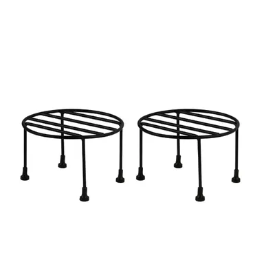 Heavy Duty Round Plant Stand, Galvanised Metal Pot Holder, For Home, Garden & Balcony Decoration (Pack-Packof 2)