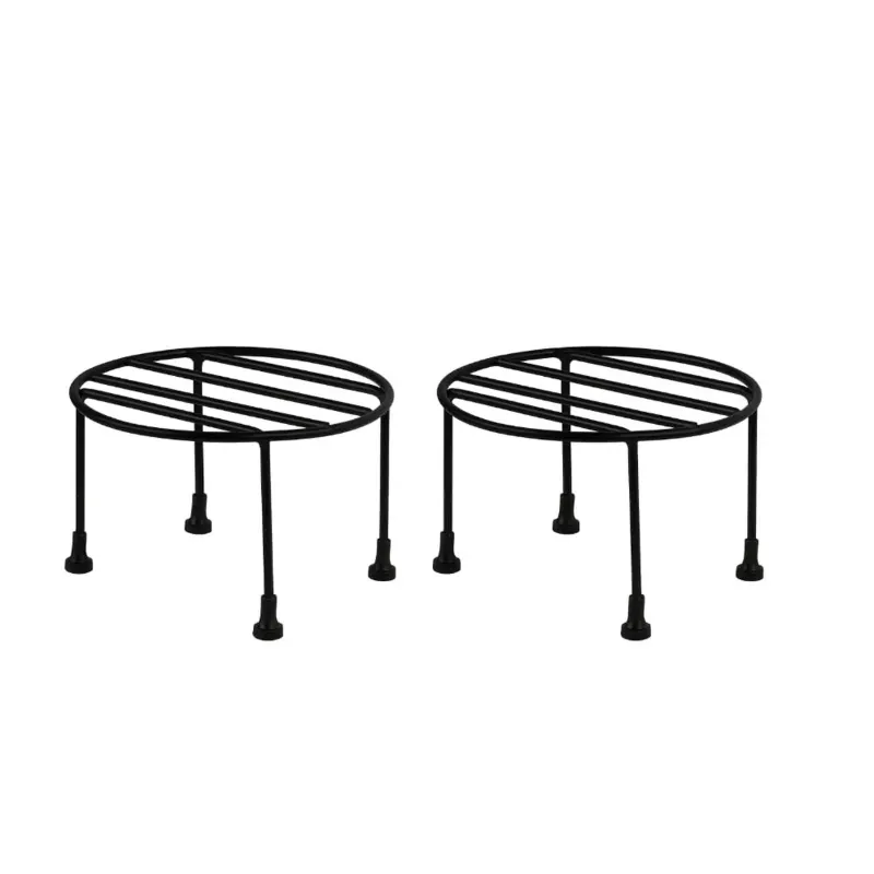 Heavy Duty Round Plant Stand, Galvanised Metal Pot Holder, For Home, Garden & Balcony Decoration (Pack-Packof 2)