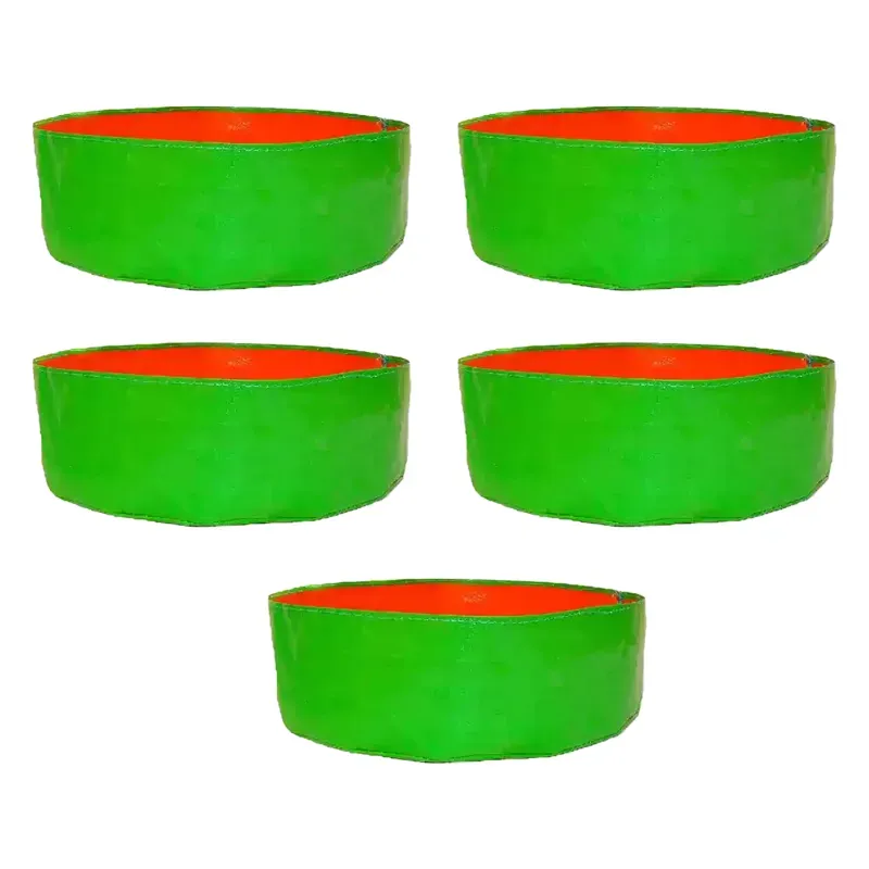Gardeco 260 GSM UV Treated 24 x 12 Inch Round Type HDPE Grow Bag for Home, Garden and Nursery (Quantity-5 pieces)