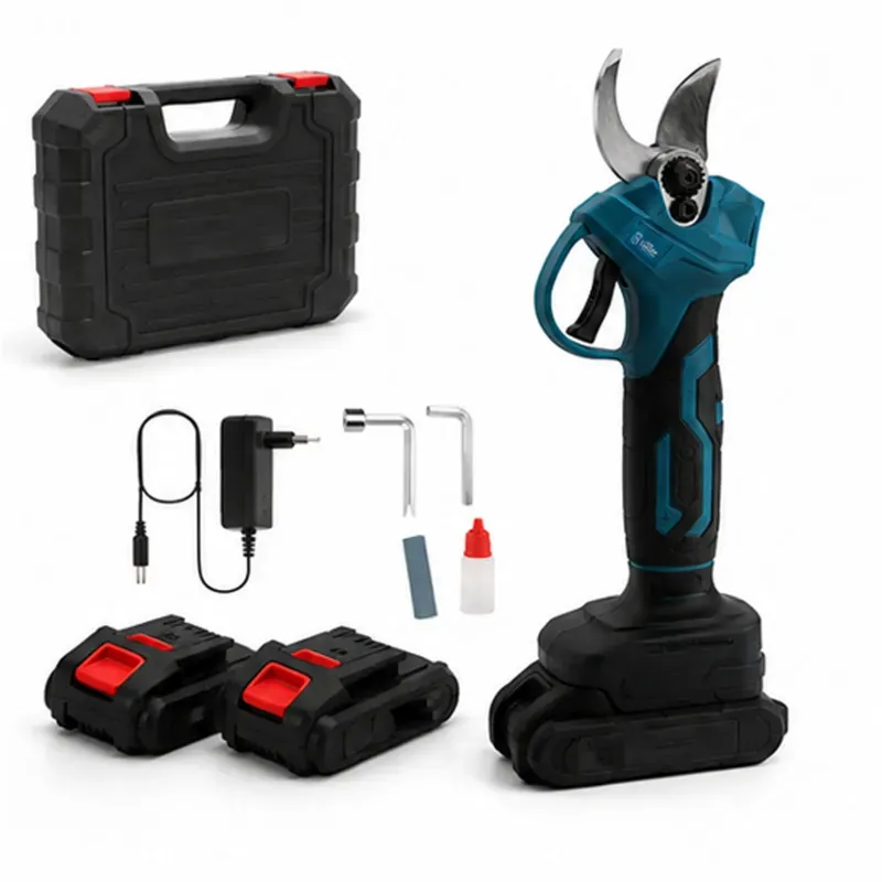 XLNT THCPS55 21 V Cordless Electric Pruning Shear with Dual Battery, 500 W Professional Pruner, 25-45 mm Cutting Capacity