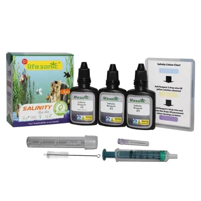 Lifesonic Salinity Test Kit Set for Aqua-Farming, 100 Tests per Kit, 3 Years Shelf Life