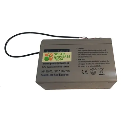 Solar Universe India 12 V, 7.5 Amp SMF Battery for 12 V Bike, Solar, UPS, and Electronic Vehicles (EV)