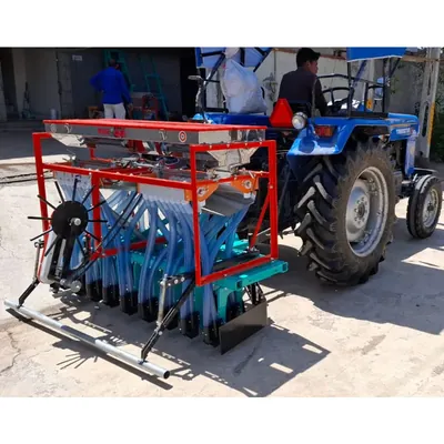 SHAPAR AGRO Tractor Operated Automatic 17 Tyne 64 Inch Double Hopper Seed Cum Fertilizer Drill With 34 Pipes