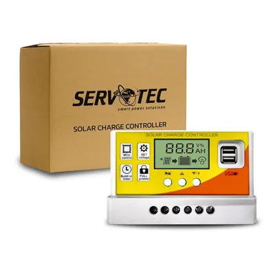 Servotech 50 Amp Solar 12 V/24 V Charge Controller with Adjustable Lcd Display For Supports Lead Acid, Li-on And Iron Phosphate Battery