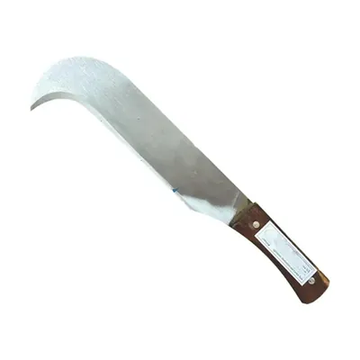 Heavy Duty Carbon Steel Sickle with Wooden Handle, Length 18 Inch