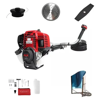 Jaiveer GX-35 35 CC 4-Stroke Sidepack Petrol Brush Cutter, Heavy Duty Grass Trimmer for Farm