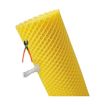 Singhal Tree Guard Net Garden Fencing Net Virgin Plastic Yellow Color with 1 Cutter and 50 PVC Tag (Size-4 x 10 ft)