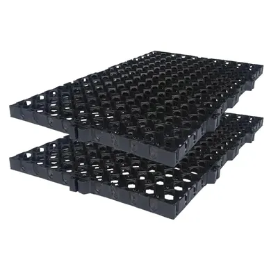 Singhal Polypropylene Garden Drain Cell and 20 mm Drainage Mat for, Black, 500 x 250 x 20, Pack of 2