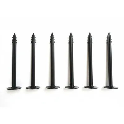 Singhal Weed Mat Nails, Plastic Ground Anchor Peg 17 cm, UV Resistant, Weatherproof, Barbed Design, Black (Pack-Pack 0f 100)