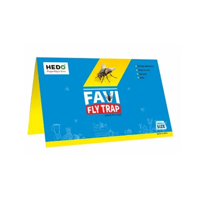 Hedo (Pack of 10) Housefly Small Size Trap, Super Sticky Non-Drying Glue for Indoor and Outdoor Flying Insect Control