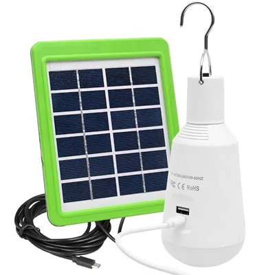 Giga Watts 7 W GW-168B Solar LED Portable Bulb with 6 V Panel 2600 mAh Battery for Camping Home Office (1 Pc, White)