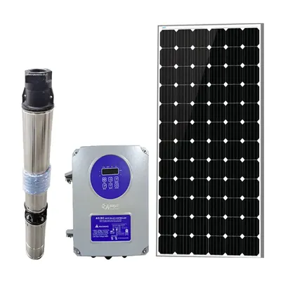 Amrut Energy 1 HP 50 m Oil Filled Solar Submersible Pump With Controller & 545 W Monocrystalline Solar Panel
