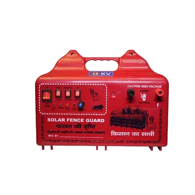 Khetpal 8KV Solar Zatka Machine for 10 Acre Area with Siren, Cables and Battery Connectors