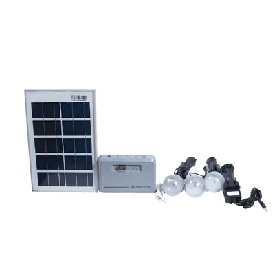 Solar Universe India Home Lighting Kit with 3 LED Blubs, 6 W Solar Panel and USB Data Cable for Mobile Charging