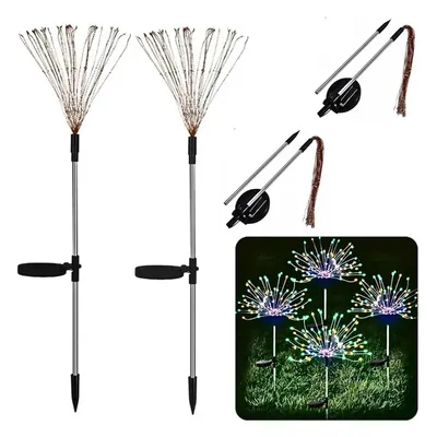 Solar LED Light, 90 LED 40 Copper Wire, Multi Color, Firework Light Lamp (Pack of 2)