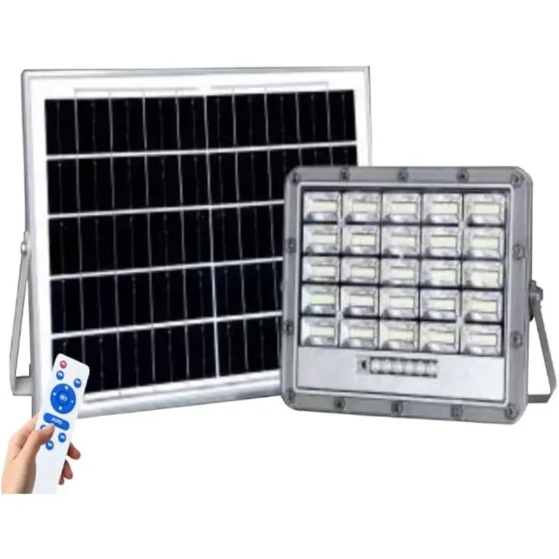 100 W Solar Led Flood Light, 8 W Solar Panel With Beam-Angle Motion Sensor And Remote Control