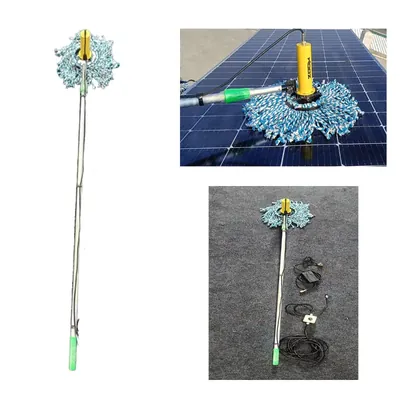 Zoom Solar Motorized Solar Panel Dry Cleaning Brush with 3 m Pole with Battery By Zoomsolar