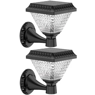 Giga Watts 10 W 33 LED Solar Gate Pillar Lamp Brightness 1200mAh Battery ABS Garden (Pack of 2)