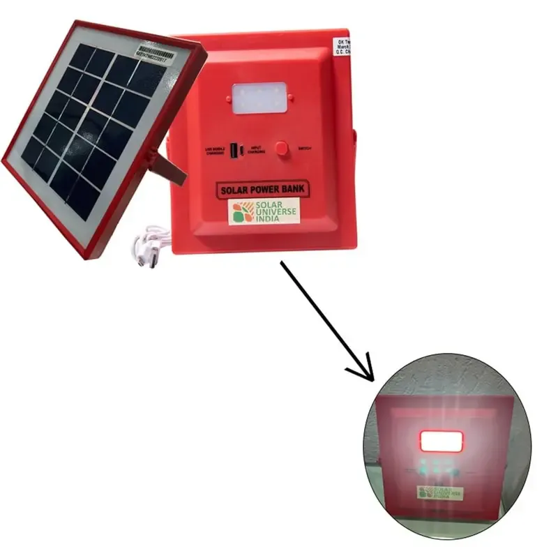 Solar Universe India Power Bank With Led Light, Mobile Charger, 2.5 W Solar Panel and Lithium Battery