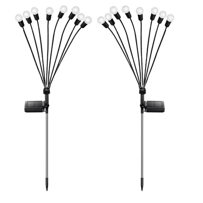 Giga Watts GW-301WW 8 LED Solar Firefly Plug-in Ground Lamp For Lawn Outdoor Yard Backyards Pathways Campgrounds (Pack-Pack of 2)