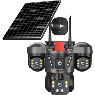 4MP Triple Lens Full HD PT 4G Outdoor Solar Security Camera With Siren, Night Vision & AI Human Tracking