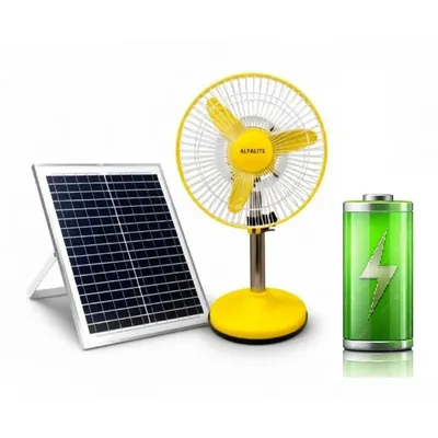 ALFALITE Chetak 9 Inch Solar Fan with Inbuilt Battery and 12 V 10 W Solar Panel For Home and Indoor Usage