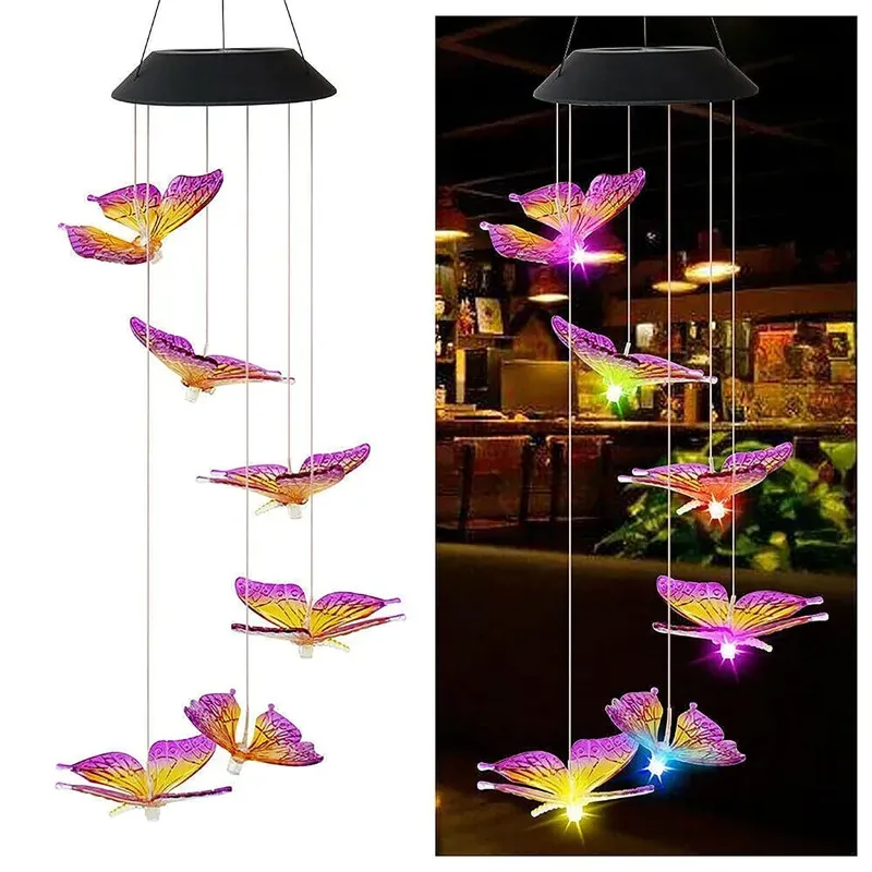 Giga Watts GW-515 Solar Wind Chimes with 2 V Panel 600mAh Ni-MH Battery for Outdoor, Decoration, Walkway & Backyard (RGB)