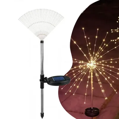 Giga Watts GW-508 120 LED Solar Firework Light with 2 V Panel 8 Mode 600mAh Ni-MH Battery String Lamp for Patio, Lawn & Yard