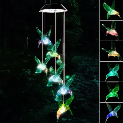 Giga Watts GW-514-HB Solar Wind Chimes with 2 V Panel 600mAh Ni-MH Battery for Outdoor, Patio, Yard & Garden (Pack of 1, RGB)