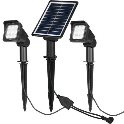 Giga Watts Solar Lawn Lamp Spike Pathway Lights Spotlight with Panel & 2 Lamp for Outdoor, Garden, Lawn, Driveway & Patio