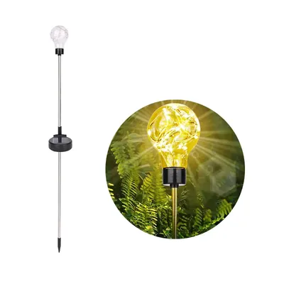 Giga Watts GW-907 Solar Outdoor Ball Lamp 20 LED Lightbulb Stake Lantern with 2 V Panel 600 mAh Battery for Garden Yard