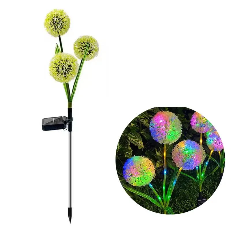 Giga Watts GW-919 3 Dandelion Solar Light 36 LED Garden Lamp with 2 V Panel & 600mAh AA Battery for Courtyard, Patio, Lawn