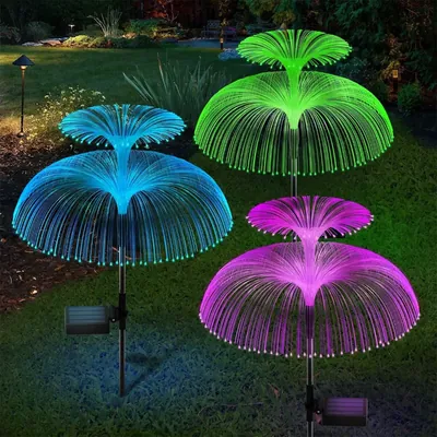 Giga Watts GW-905 Solar Jellyfish Garden Light 2 V Panel 600mAh BIS Approved Waterproof Lamp with for Backyards & Pathways