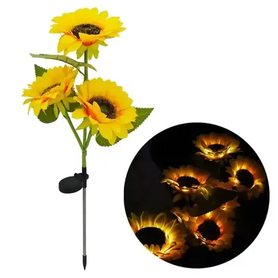 Giga Watts GW-918 30 LED 3 Sunflower Solar Light 600mAh Battery BIS Approved with 2 V Panel for Garden, Pathway & Outdoor