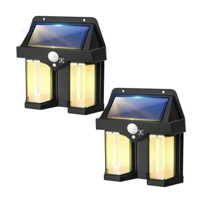 Giga Watts Outdoor Solar Wall Lamp Dual Core Wireless IP65 Waterproof for Patio, Fence, Garage, Decorative (Pack of 2)