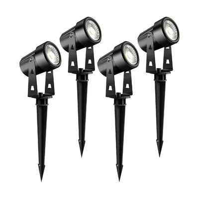 Giga Watts GW-163-04 4 LED Solar Spotlight 600mAh Battery with 6 V Panel & Remote for Driveway, Pathway (4 Pcs, Warm White)