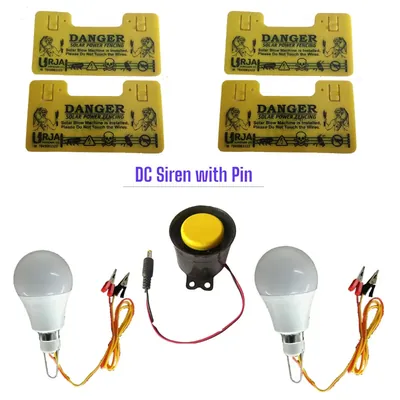 Zatka Machine Accessories, 4 pcs Warning Plate, 2 pcs Led Bulbs and Siren