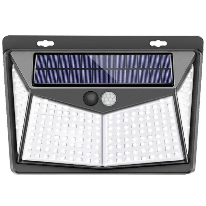 Giga Watts GW-613 208 LED Solar Wall Light with 5.5 V Panel Sensor 1200mAh Li-ion Battery for Yard & Outdoor (Cool White)